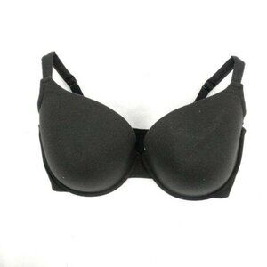 Lane Bryant Cacique Womens Bra Full Coverage Cotton Blend Size 38D Black
